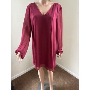 BCBGeneration Women's Chiffon Cocktail Dress (M, Cranberry apple)